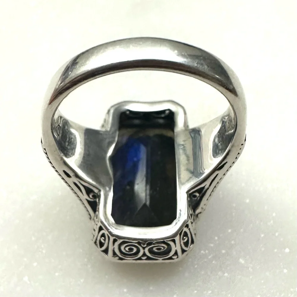 Robert Manse Faceted Labradorite Balinese Sterling Silver 18k Gold Accent Ring-9